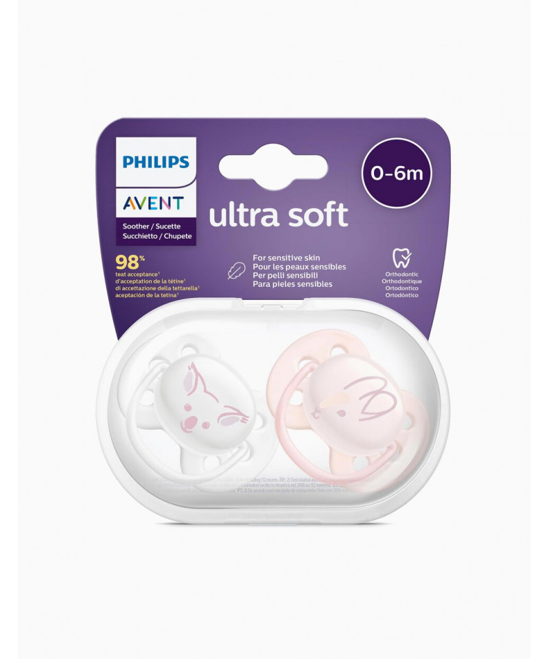 Chupete Ultra Soft 0-6M Nena Avent X 2